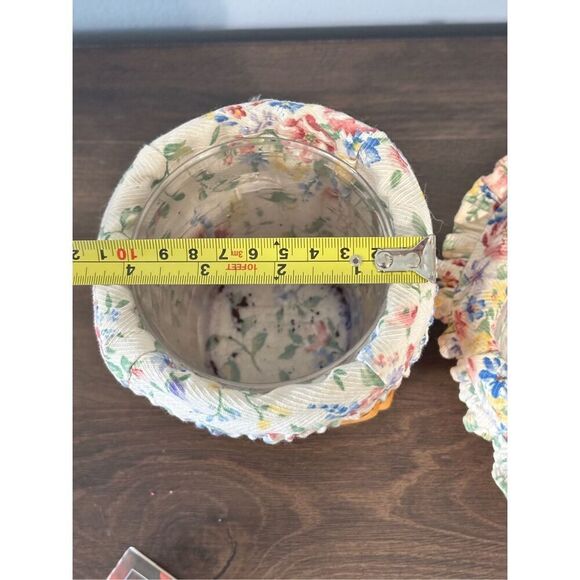 Longaberger set of 2 small baskets with floral fabric lining - Picture 8 of 9